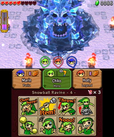 Screenshote do jogo "The Legend of Zelda: Triforce Heroes".